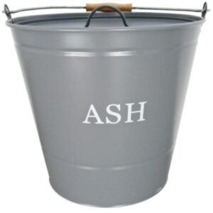 Ash bucket with lid modern grey