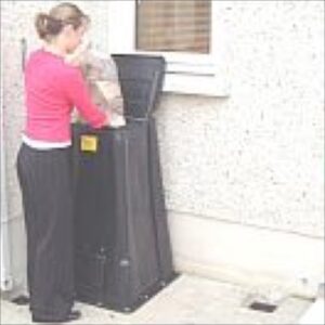Upright Plastic Coal Bunker, 150 kg. Pick up and free local delivery.