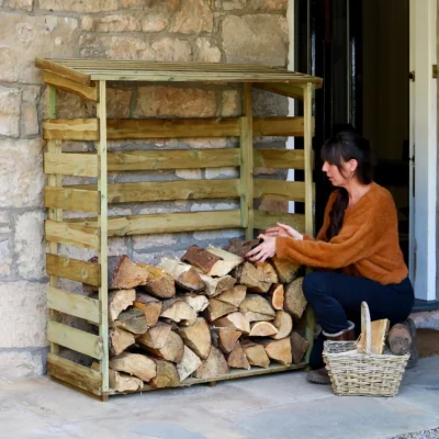 Log Store For Logs And Firewood