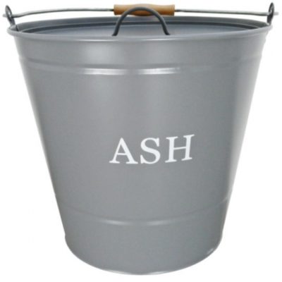 Ash bucket with lid modern grey