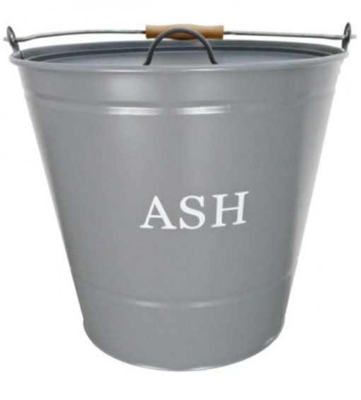 Ash bucket with lid modern grey
